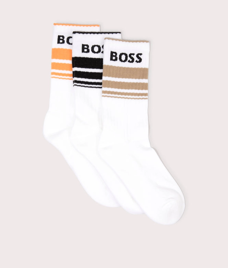 Hugo Boss Mens 3 Pack Rib Stripe Socks